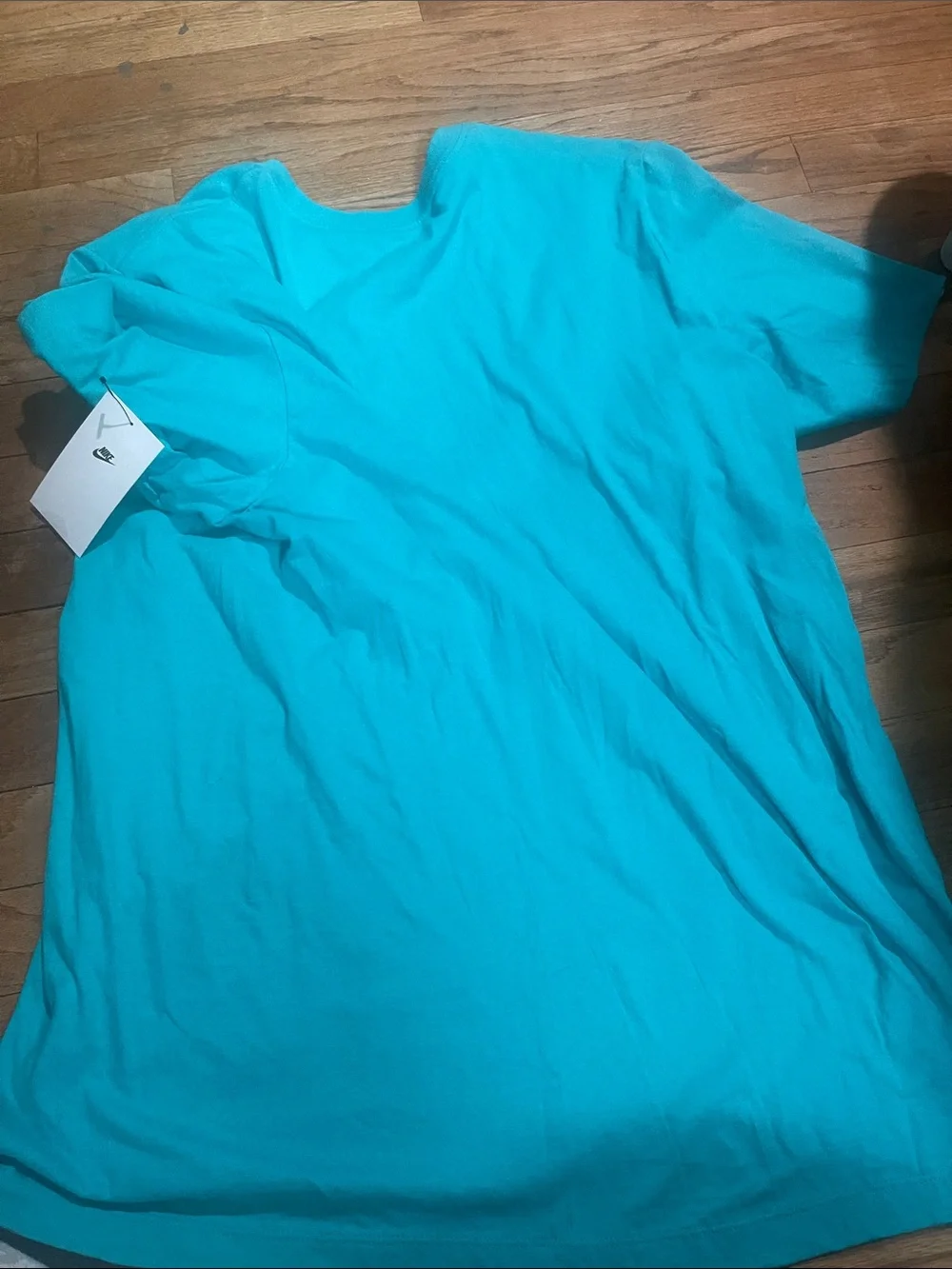 Nike Turquoise Crewneck T-Shirt with White Swoosh